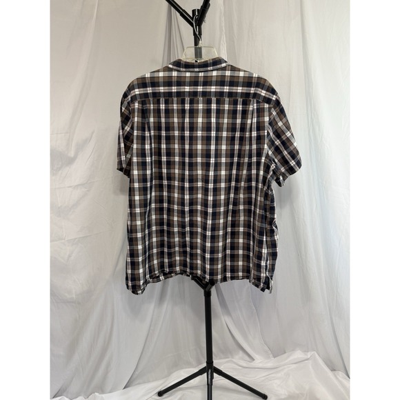 Sonoma Shirt Men's 3XB Short Sleeve Button Up‎  Plaid Cotton Lightweight - Picture 3 of 11